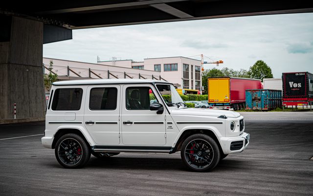 Mercedes-AMG G63 aus der Flotte von Diamond Cars in der Seitenansicht